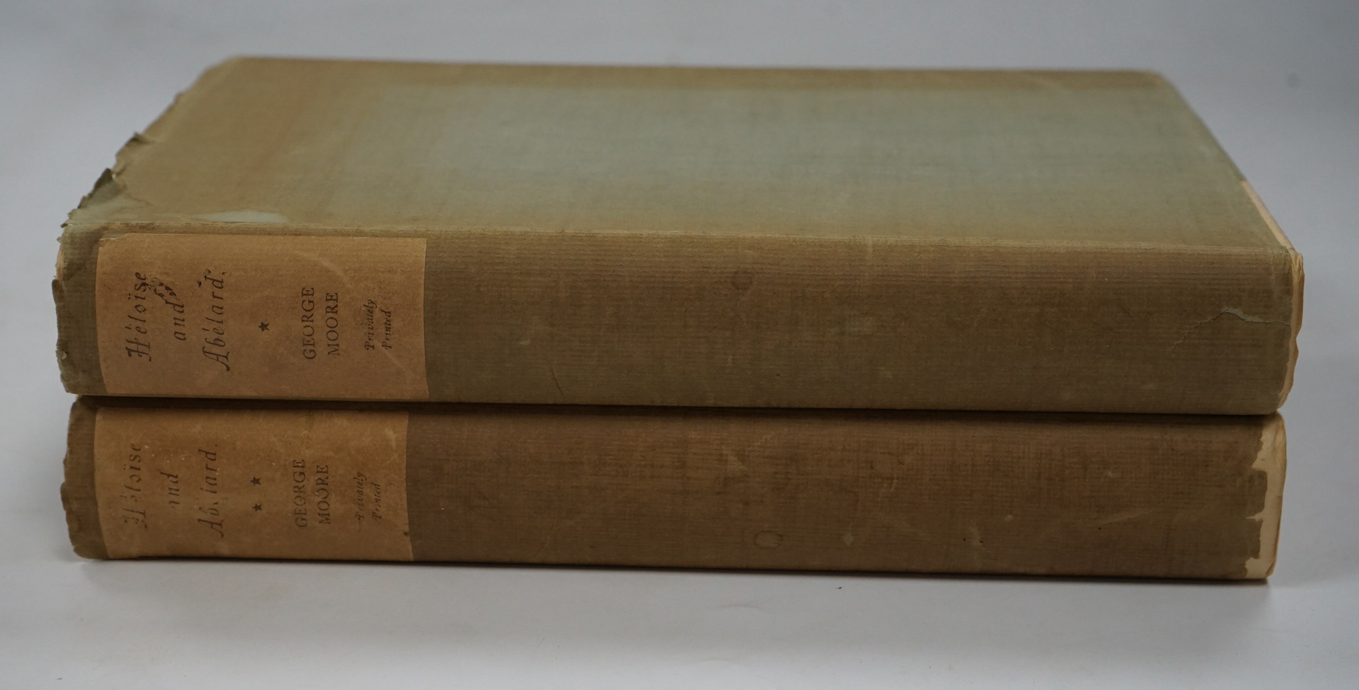 Moore, George - Héloise and Abelard. 2 vols. Limited Edition (of 1500 numbered sets, signed by the author). half titles; original quarter art vellum and paper boards, printed spine labels, fore and lower edges rough trim